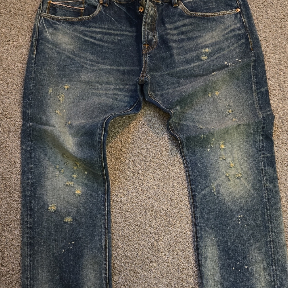 Cult of Individuality Faded Blue Distressed Jeans